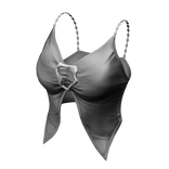 Tank Top Silver Tight Basic Cami Baddie Tee Shirt