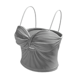 Tank Top Gray Tight Basic Cami Baddie Tee Shirt