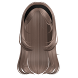 Tea Brown Hair with Side Bangs Headband