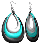 Teal & Black 2000s Harajuku Ear Hoops Y2K