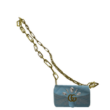 TEAL AND GOLD GG CLUTCH