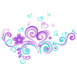 Teal & Purple Frutiger Aero Floral Swirls Aura Y2K