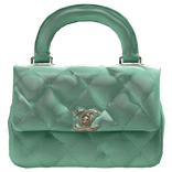 Teal Courtore Quilted Mini Purse