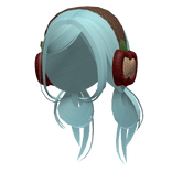 teal cyan cute apple earmuffs hair