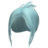 teal cyan high ponytail hair