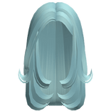 teal cyan wavy long hair