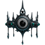 Teal Iron Angel Eye Crystal Goth Crown