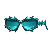 -',ৎ Teal Metal Techno Y2K Reflective Glasses