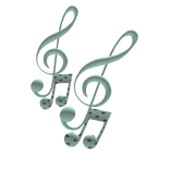 teal polka dot musical notes hairclip