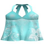 ♡ Teal Y2K Summer Sequin Halter