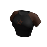 Tee Shirt Star Brown Basic Baby Baddie Tight Crop