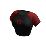 Tee Shirt Star Red Basic Baby Baddie Tight Crop