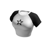 Tee Shirt Star White Basic Baby Baddie Tight Crop