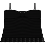 ♡ ruffled summer dress top in black