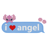 I Love Angel Text Stitch alien