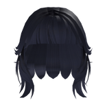 Textured Fringe Dark Blue Hair