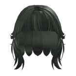 Textured Fringe Dark Green Hair