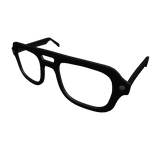 Thick Aviator Glasses - Black/Silver