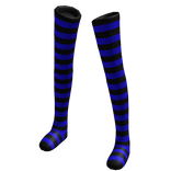 Thigh Knee High Socks (Black Blue)