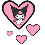 thinking about kuromi hearts aura cinnamoroll 