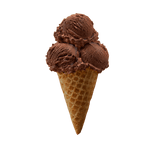 Three rich chocolate scoops