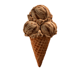 Three-scoop coffee ice cream cone