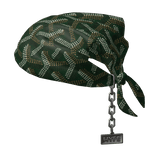 Tied Goyard Designer Bandana Hat with Chain 