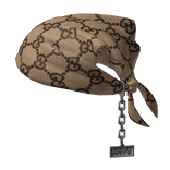 Tied Gucci Designer Bandana Hat with Chain 