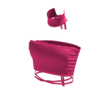 Tied Laced Tube Crop Top Trendy Neck Choker Pink