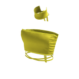 Tied Laced Tube Crop Top Trendy Neck Choker Yellow