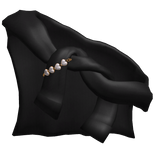 Tied Shoulder Hoodie Black 3.0 with Heart Charms