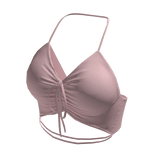 Tied Top Pink Hawaiian Urban Tube Crop Bikini Y2K