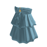 Tiered Skirt with Side Drape (Blue)