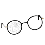 Tilted Black Shattered Circle Glasses