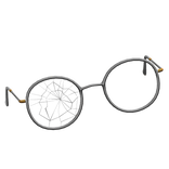 Tilted White Shattered Circle Glasses