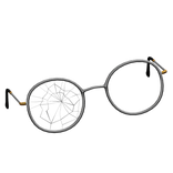 Tilted White Shattered Circle Glasses