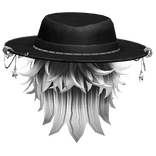 Tilted Wolfcut Pierced Sun Hat Messy Hair White