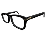 tilted y2k black chrome glasses