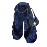 TOKYO UGC | Midnight Blue Blossom Baggy Pants