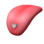 Tongue with Heart Piercing