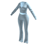 Tracksuit Blue Euina Outfit Flared Pants Crop Top