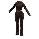 Tracksuit Brown Juicy Outfit Flared Pants Crop Top