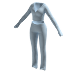 Tracksuit Outfit Blue Juicy Flared Pants Crop Top