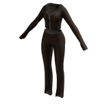 Tracksuit Outfit Brown Juicy Flared Pants Crop Top