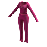 Tracksuit Outfit Pink Juicy Flared Pants Crop Top