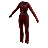Tracksuit Outfit Red Juicy Flared Pants Crop Top