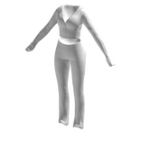 Tracksuit Outfit White Juicy Flared Pants Crop Top