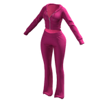 Tracksuit Pink Euina Outfit Flared Pants Crop Top