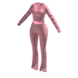 Tracksuit Pink Euina Outfit Flared Pants Crop Top