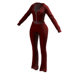 Tracksuit Red Euina Outfit Flared Pants Crop Top
